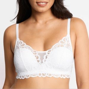 BALI White Lace Adjustable Straps Soft Bra M